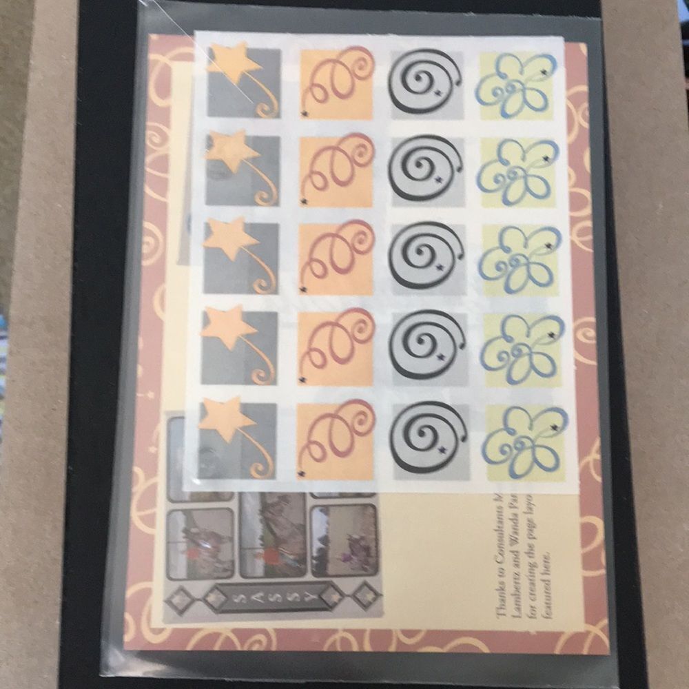 Creative Memories black blue tan stickers paper sheet